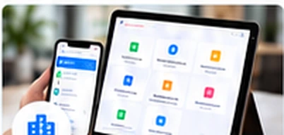 Pantalla de soluciones de gestión empresarial