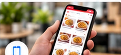 Aplicación de pedidos mostrada en un teléfono